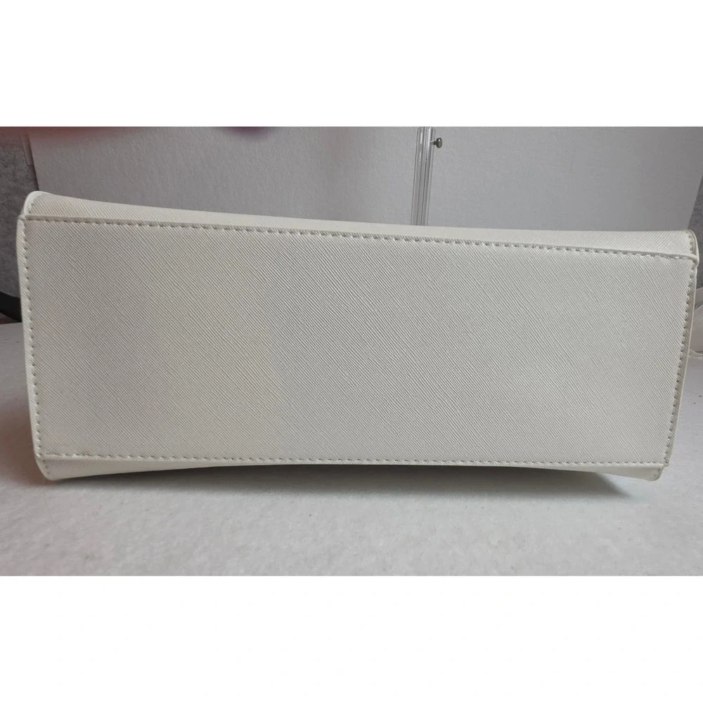 XOXO White Saffiano Faux Leather Satchel Handbag Gold Chain Crossbody Bag NWT